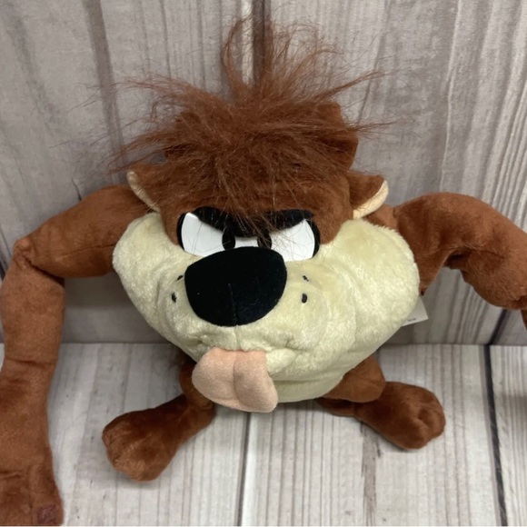 Looney Tunes ‘03 Rude Taz 11” Plush Fart Burp + Tasmanian Devil in Biker Jacket - Picture 4 of 11